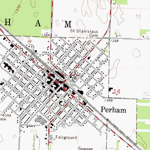 Topographic Map of Museum/Library Park, MN