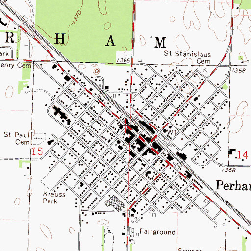 Topographic Map of Northern Pacific Park, MN