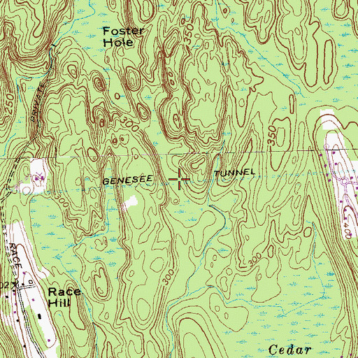 Topographic Map of Genesee Tunnel, CT