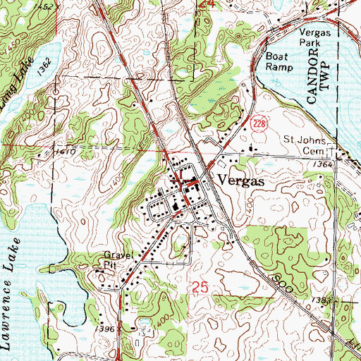 Topographic Map of Lakes Area Word Fellowship, MN