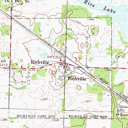 Topographic Map of Richville Trailer Park, MN