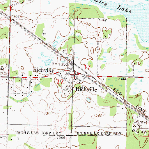 Topographic Map of United Methodist Church, MN