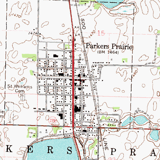 Topographic Map of Parkers Prairie Medical Clinic, MN