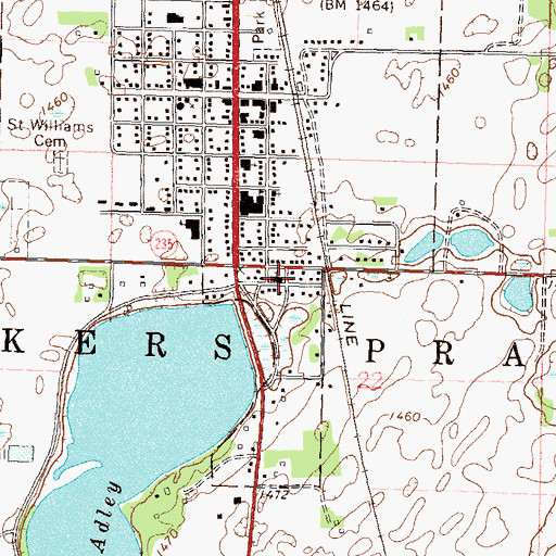 Topographic Map of Immanuel Lutheran Church, MN