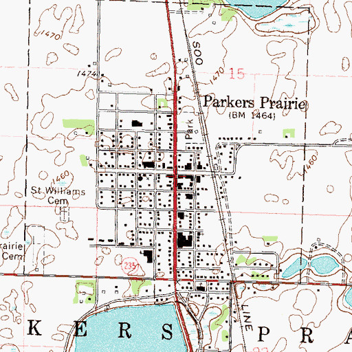 Topographic Map of First Baptist Church, MN