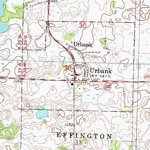 Topographic Map of Sacred Heart Catholic Church, MN