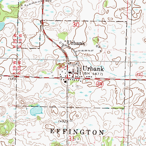 Topographic Map of Sacred Heart Catholic Church Cemetery, MN