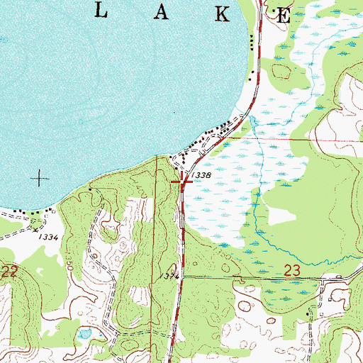 Topographic Map of Sunshine Resort and Campground, MN