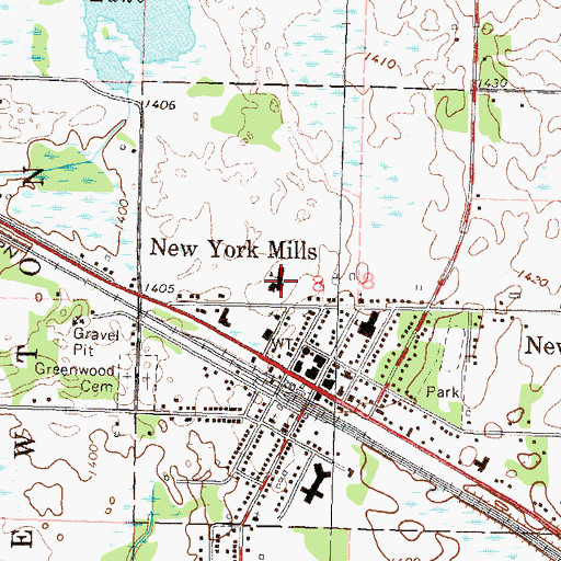 Topographic Map of Lund Park, MN