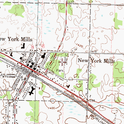 Topographic Map of Miller Park, MN