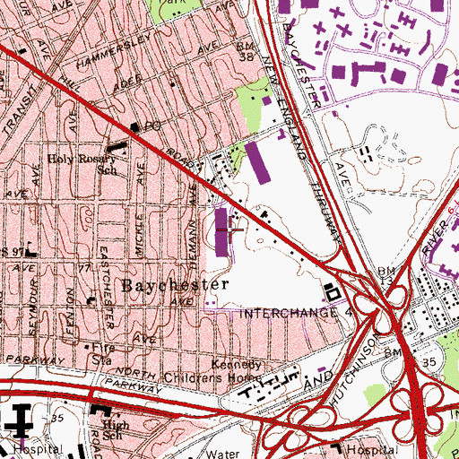 Topographic Map of Middle School 144, NY