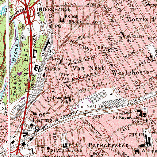 Topographic Map of Our Lady of Solace School, NY