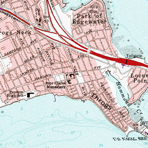 Topographic Map of Saint Frances De Chantal School, NY
