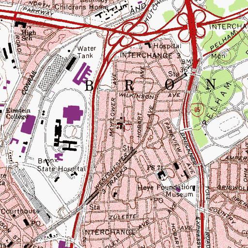 Topographic Map of Saint Theresa School, NY