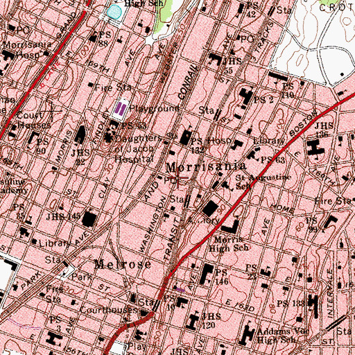 Topographic Map of Fire Department New York Engine 50 Ladder 19 Battalion 26, NY