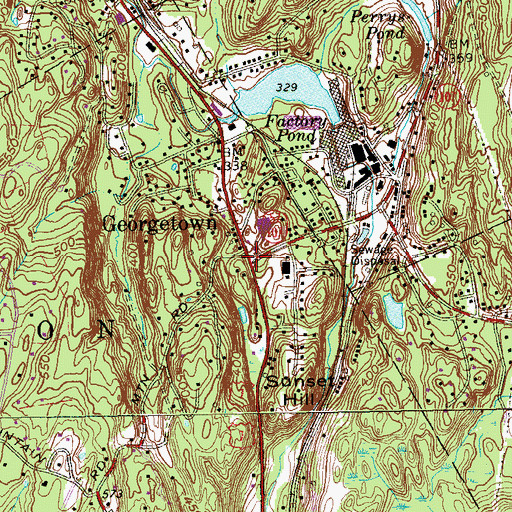 Topographic Map of Georgetown, CT