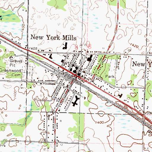 Topographic Map of Mills Manor Mobile Home Park, MN