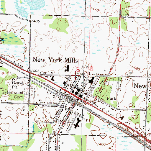 Topographic Map of Saint Peter's Luteran Church, MN