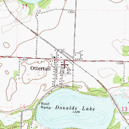 Topographic Map of United Methodist Church, MN