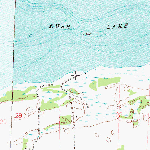 Topographic Map of Rush Lake Tent and Trailer Camp, MN
