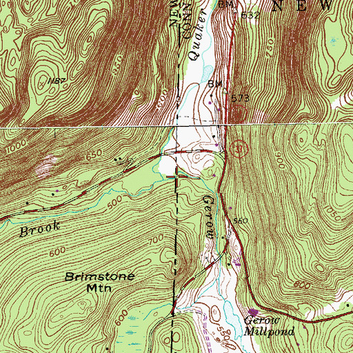 Topographic Map of Gerow Brook, CT