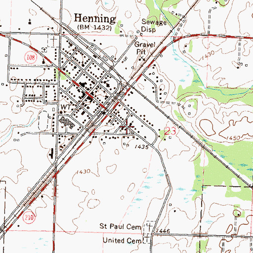 Topographic Map of Saint Paul's Lutheran Church, MN