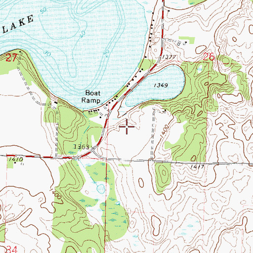 Topographic Map of Treasured Bay Resort and Campground, MN