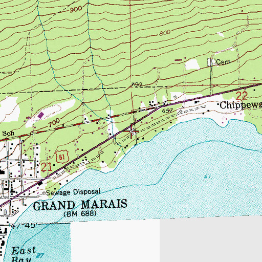 Topographic Map of Saint John's Cemetery, MN