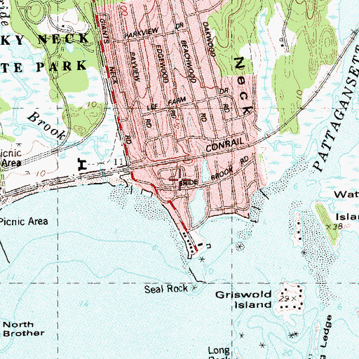 Topographic Map of Giants Neck, CT