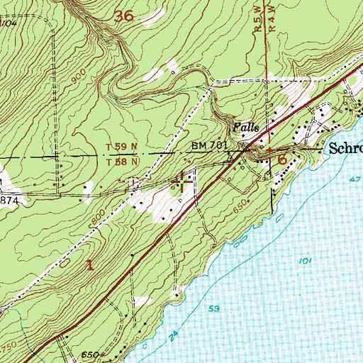 Topographic Map of Schroeder Volunteer Fire Department, MN