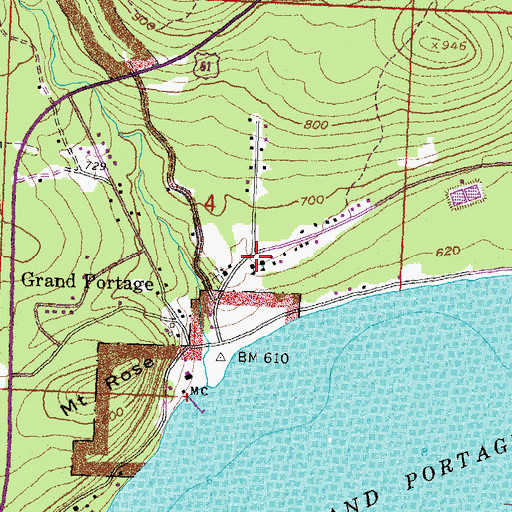 Topographic Map of Grand Portage Museum, MN