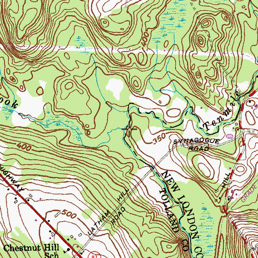 Topographic Map of Giffords Brook, CT