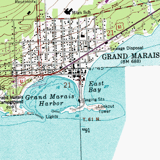 Topographic Map of Grand Marais Historical Society, MN