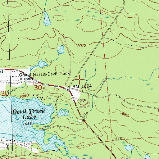 Topographic Map of Pine Mountain Trailer Court, MN