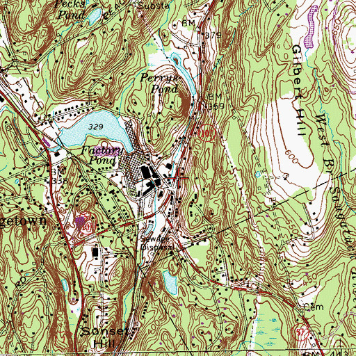 Topographic Map of Gilbert Bennett Brook, CT