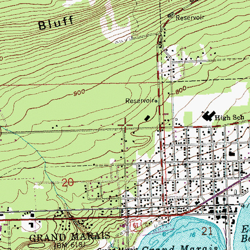 Topographic Map of North Shore Care Center, MN