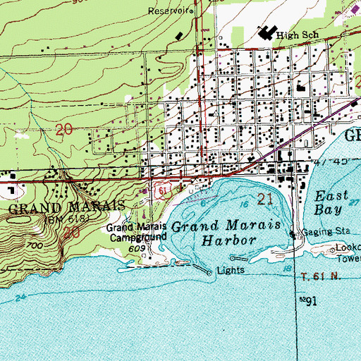 Topographic Map of North House Folk School, MN