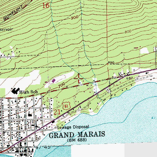 Topographic Map of Cook County Law Endorcement, MN