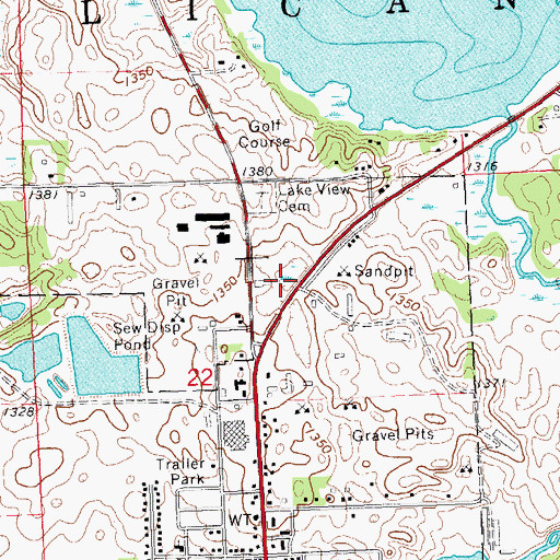 Topographic Map of Prairie Lake Wayside Park, MN