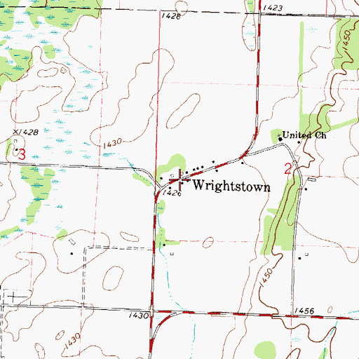 Topographic Map of Wrightstown Post Office (historical), MN