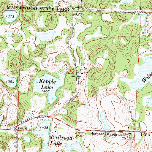 Topographic Map of Worden Post Office (historical), MN