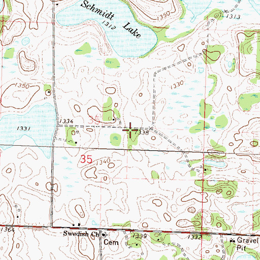 Topographic Map of Weggeland Post Office (historical), MN