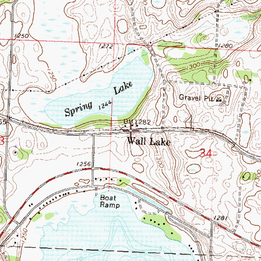 Topographic Map of Wall Lake (historical), MN