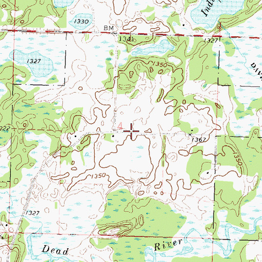 Topographic Map of Vida Post Office (historical), MN