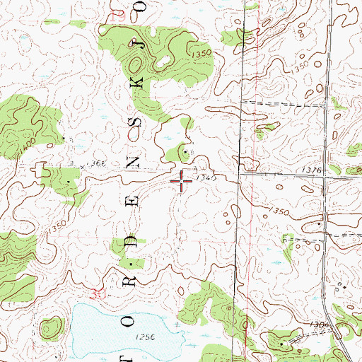 Topographic Map of Tordenskjold Post Office (historical), MN