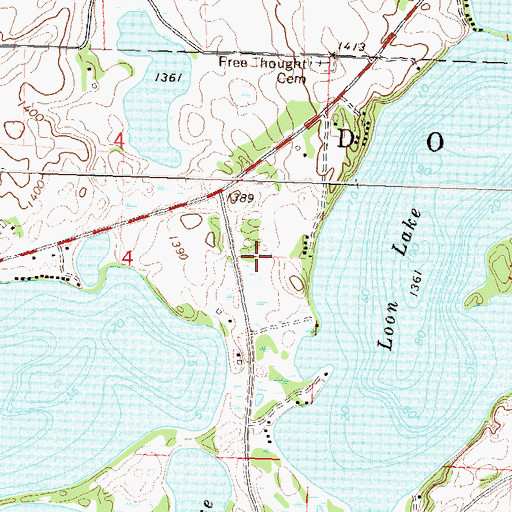 Topographic Map of Spirit Lake Post Office (historical), MN