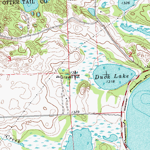 Topographic Map of Pelican Lake Post Office (historical), MN
