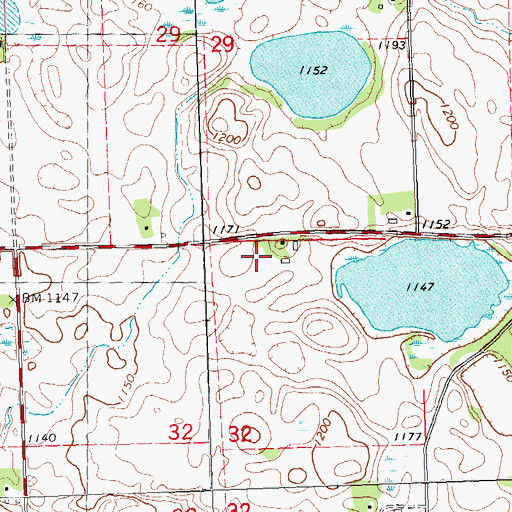 Topographic Map of Oscar Post Office (historical), MN