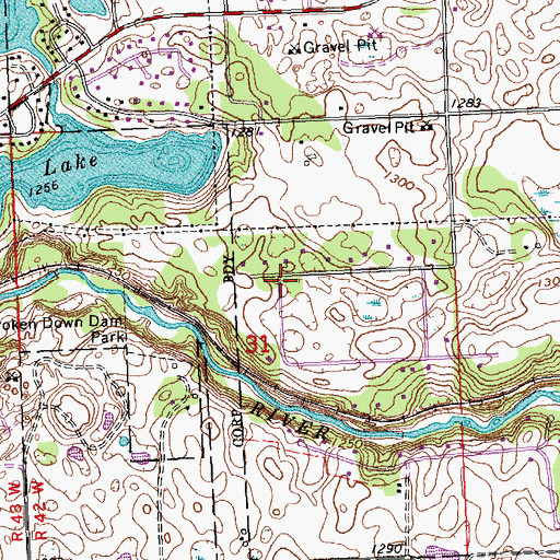 Topographic Map of Mill Park Post Office (historical), MN