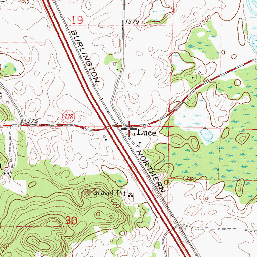 Topographic Map of Luce, MN